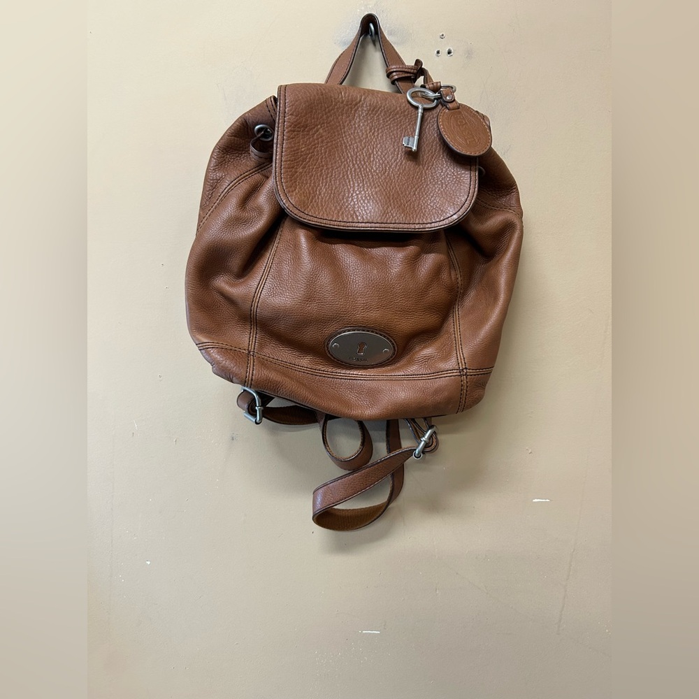 Fossil Tan Leather Maddox Distressed Long Live Vintage 1954 Reissue Backpack
